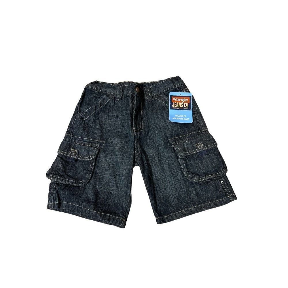 NWT Wrangler Jeans Co Boys Denim Shorts 5T Relaxed Fit Adjustable Waist